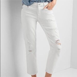 GAP destructed slim crop jeans
